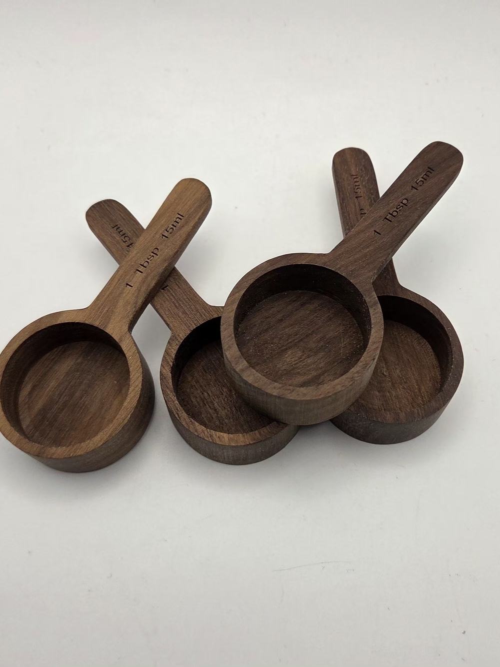 4 Pcs Coffee Wooden Scoop for Canisters Jars 15ml 1 Tablespoon Small Coffee